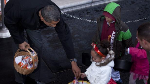 Die Obamas empfingen kleine Gespenster