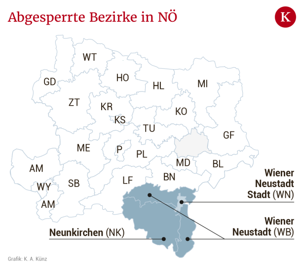 Notbremse für 80 Gemeinden  im Süden Niederösterreichs