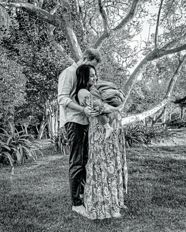 Prince Harry and Meghan, The Duke and Duchess of Sussex, pose with their son Archie