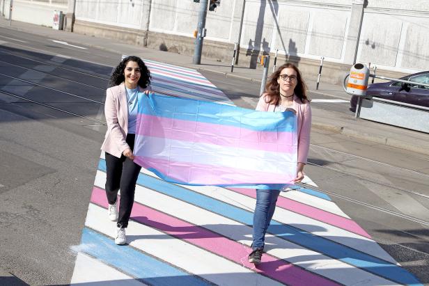 Wiens erster Trans*-Pride-Zebrastreifen am Alsergrund eröffnet