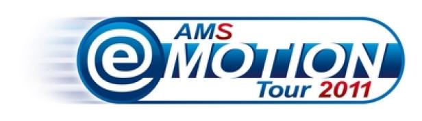 AMS - Informationskampagne - Logo - Unique Werbeagentur - Grayling Austria Das Logo der AMS eMotion Tour 2011 in Blau und Weiß.