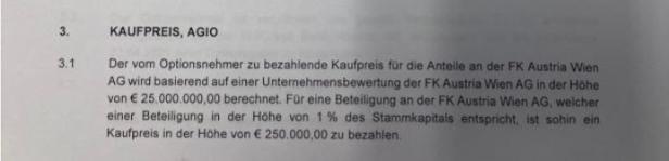 250.000 Euro für ein Prozent: Die Austria verkauft jetzt Anteile