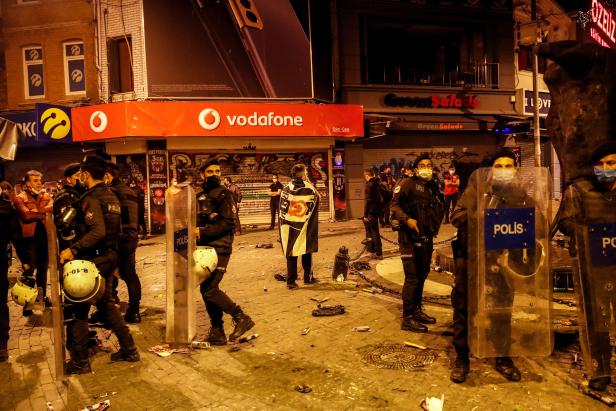 Besiktas fans celebrate winning the Turkish Super Lig