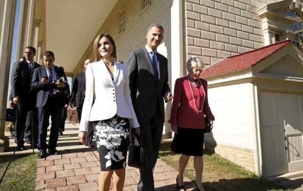 König Felipe und Königin Letizia von Spanien besuchen eine Veranstaltung in den USA.