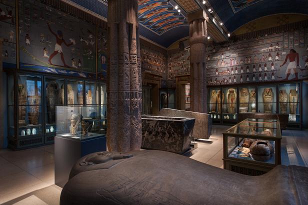 Restauration der ägyptischen Tapeten im Kunsthistorischen Museum