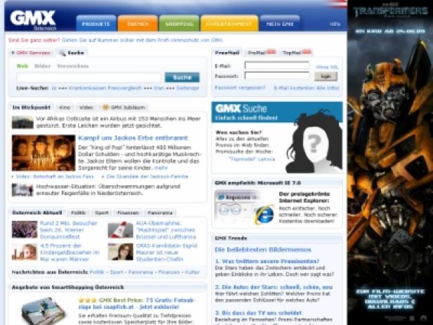 GMX.at-Sitebar XL für Universal Pictures Austria/MEC:Interaction - screenagers