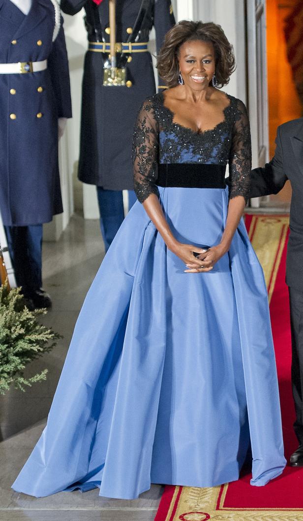 Michelle Obama sorgt im 8800-Euro-Kleid für Aufsehen