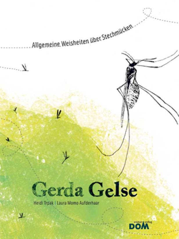 Das Cover des Buches „Gerda Gelse“ von Heidi Trpak und Laura Momo Aufderhaar mit einer Illustration einer Stechmücke.