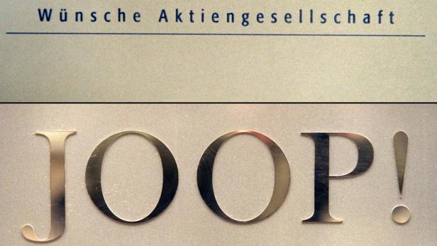 Das Logo der „Joop! GmbH“ unter dem Schriftzug „Wünsche Aktiengesellschaft“.