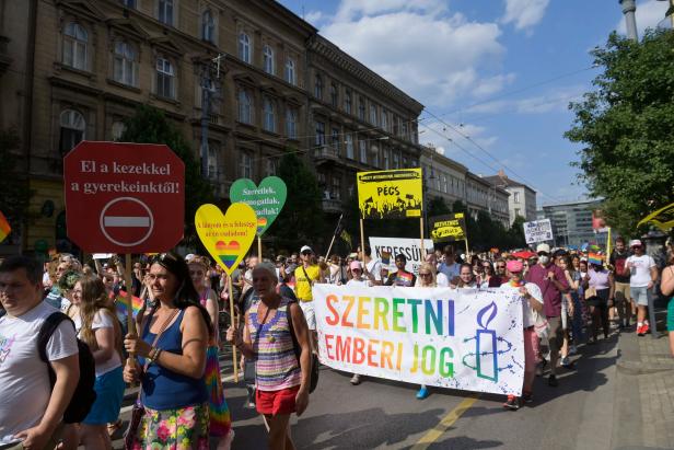 Gay pride parade in Budapest