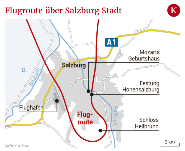 Pilotenfehler führte fast zu Absturz auf Salzburg