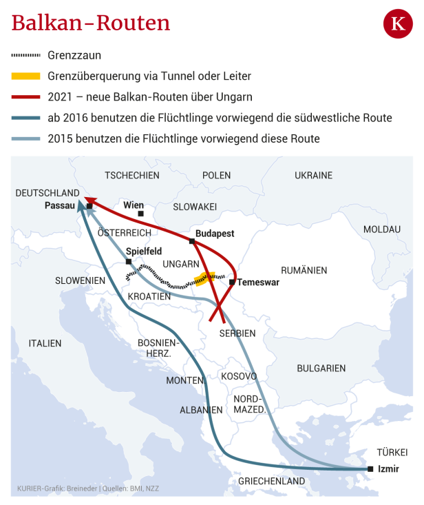 Durch Tunnel, über Leitern: Das sind die neuen Balkanrouten