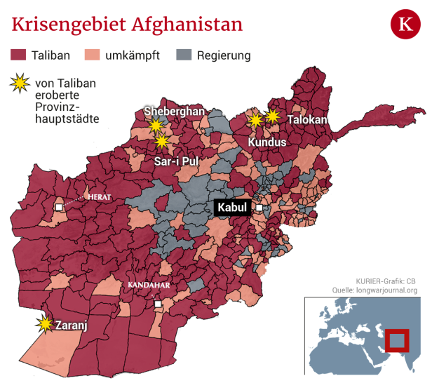 Fünf Städte in drei Tagen erobert: Taliban-Sturmlauf im ganzen Land