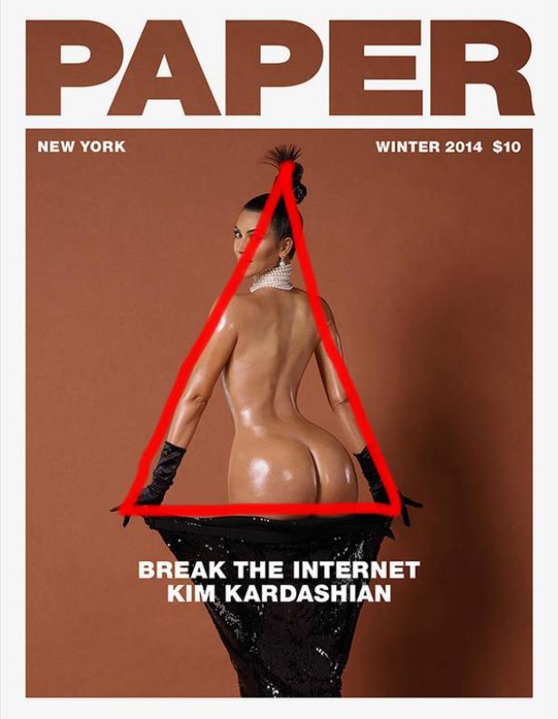 Kim Kardashian auf dem Cover des „Paper“-Magazins, Winter 2014.