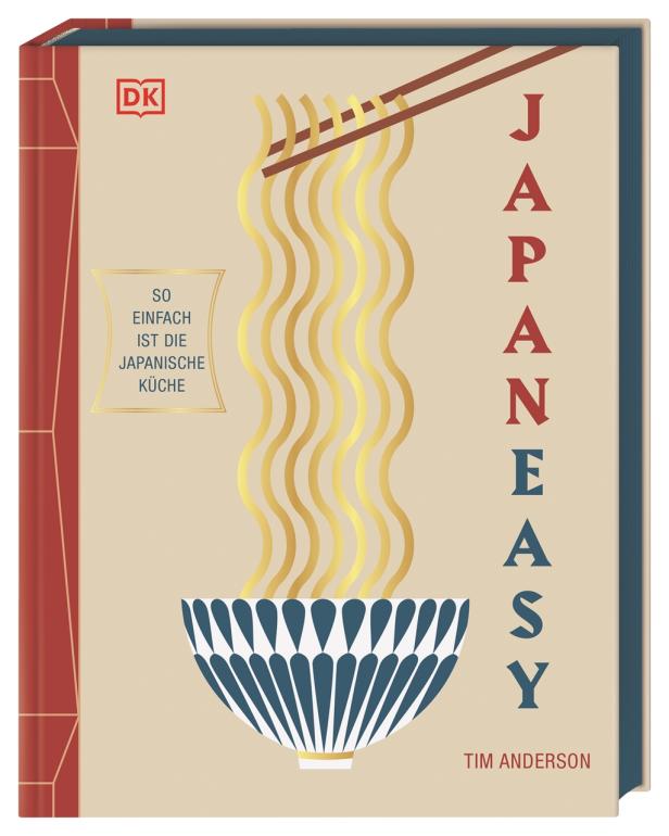 Das Cover des Kochbuchs „JapanEasy“ von Tim Anderson zeigt stilisierte Nudeln.