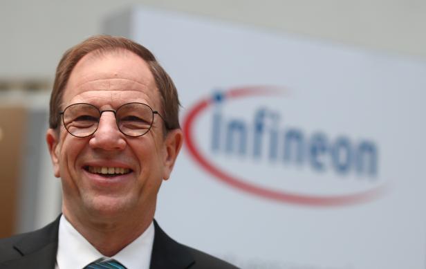 FILE PHOTO: Ploss, CEO of German semiconductor manufacturer Infineon poses before the company's annual shareholder meeting in Munich