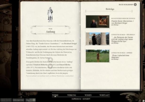 Ein aufgeschlagenes Buch zeigt Text und Bilder zum Thema „Anfang“.