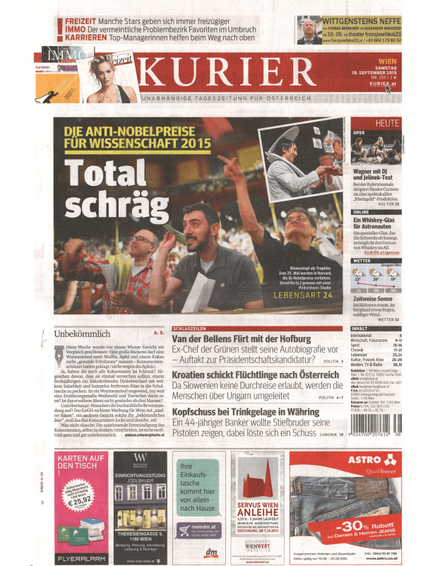 Titelseiten vom 19.09.2015
