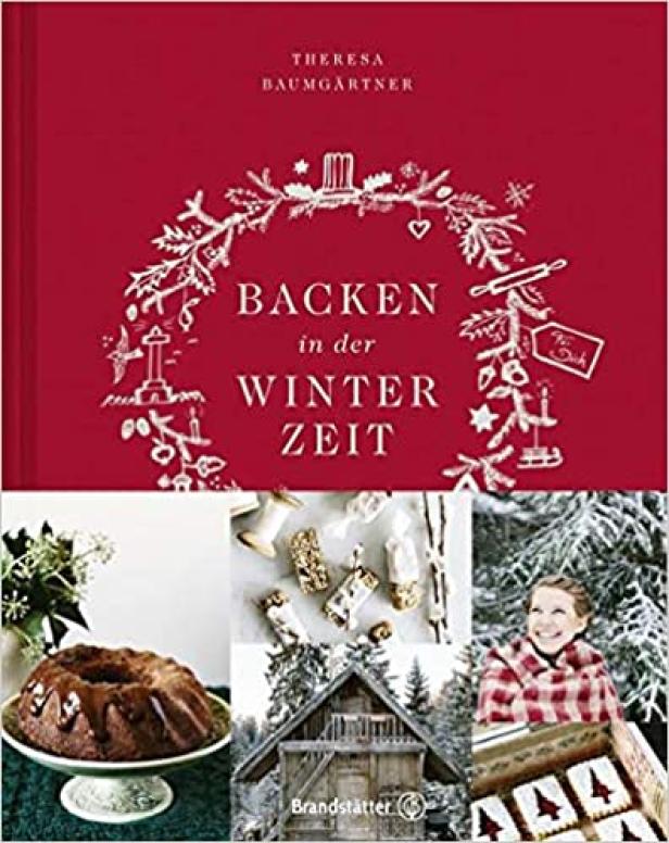 Das Cover des Buches „Backen in der Winterzeit“ von Theresa Baumgärtner mit winterlichen Motiven.