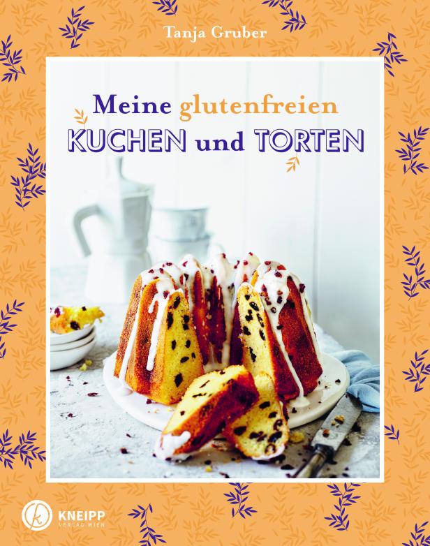 Das Cover des Buches „Meine glutenfreien Kuchen und Torten“ von Tanja Gruber mit einem Gugelhupf im Anschnitt.