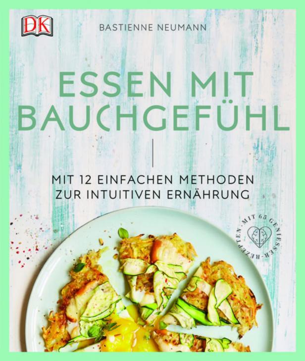 Das Cover des Buches „Essen mit Bauchgefühl“ von Bastienne Neumann mit Zucchinigericht.