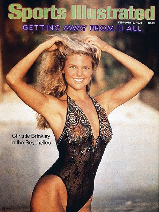 Christie Brinkley auf dem Cover von Sports Illustrated, Februar 1979, aufgenommen auf den Seychellen.