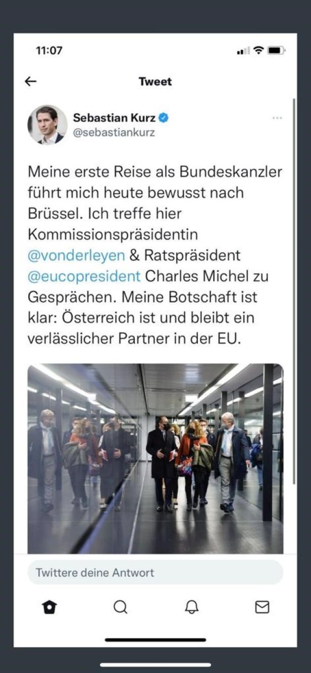 Twitter-Panne: Statt Schallenberg schrieb Kurz aus Brüssel