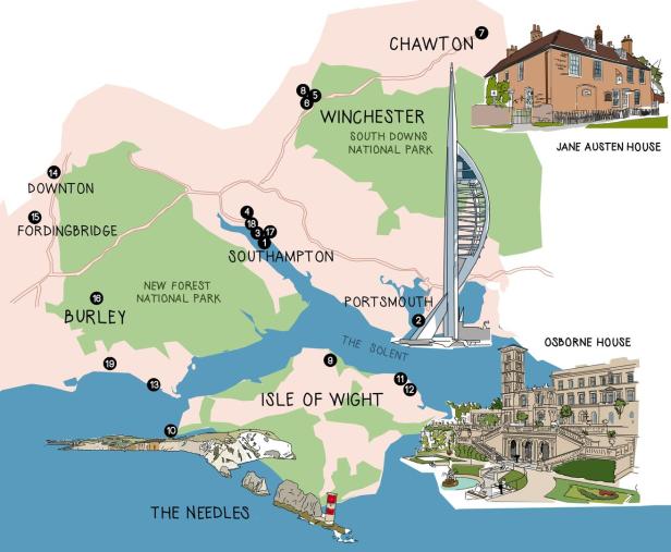 Vier Tage, vier Routen: Die besten Adressen für Hampshire