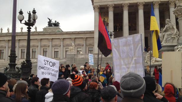 Ukrainer protestieren in Wien