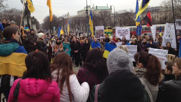Ukrainer protestieren in Wien