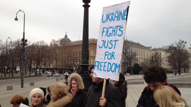 Ukrainer protestieren in Wien