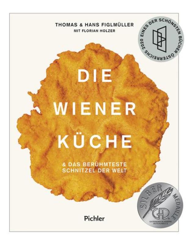 Das Cover des Buches „Die Wiener Küche“ von Thomas und Hans Figlmüller mit einem Wiener Schnitzel.