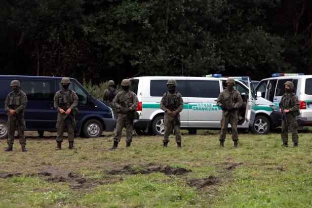 Refugees on border area between Poland and Belarus