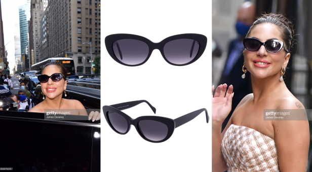 Lady Gaga trägt eine schwarze Sonnenbrille in New York.