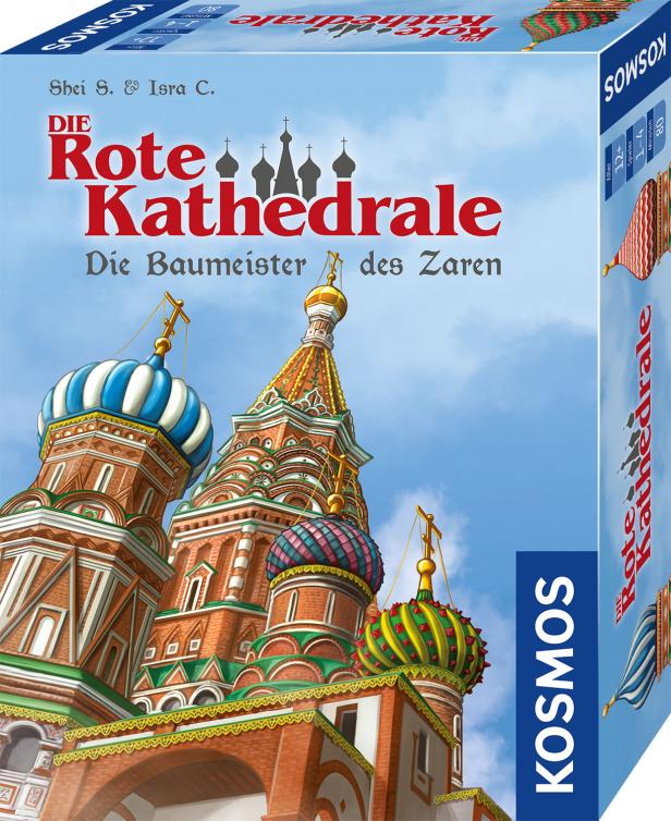 Das Cover des Brettspiels „Die Rote Kathedrale“ von Kosmos zeigt eine Illustration der Basilius-Kathedrale.