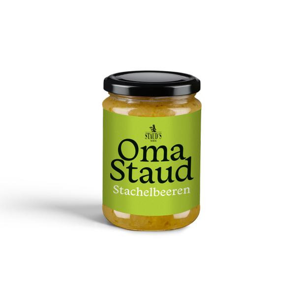 Ein Glas Stachelbeermarmelade von Oma Staud.