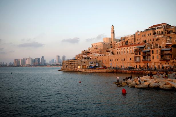 A general view shows Jaffa Port as well as Tel Aviv's skyline of high-rise buildings in the background, in Jaffa, Israel