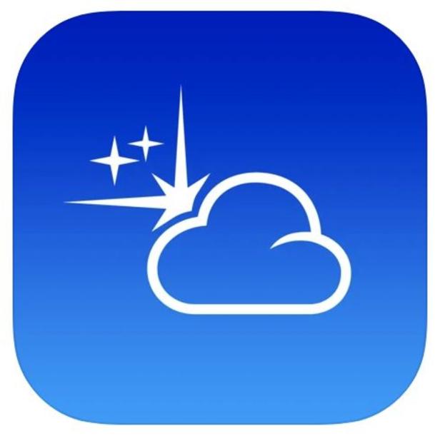 Das stilisierte Symbol zeigt eine Wolke mit Sternen und einem Blitz auf blauem Hintergrund.