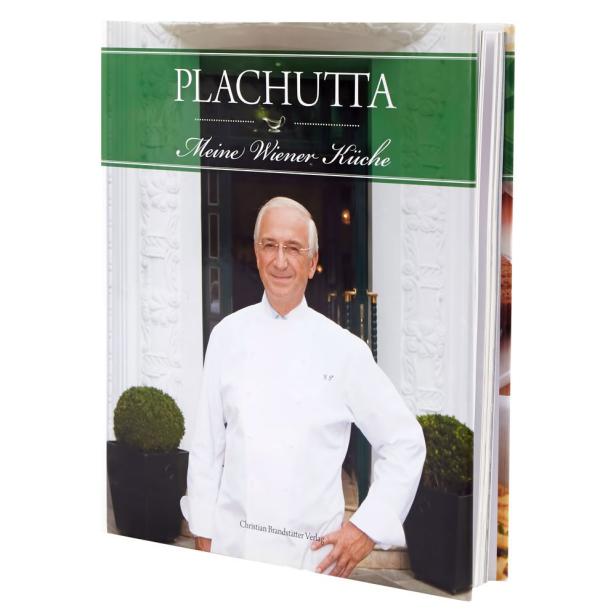 Das Kochbuch „Plachutta: Meine Wiener Küche“ mit dem Bild des Kochs Ewald Plachutta auf dem Cover.