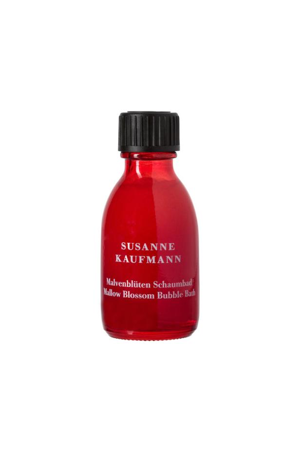 Eine Flasche „Susanne Kaufmann Malvenblüten Schaumbad“.