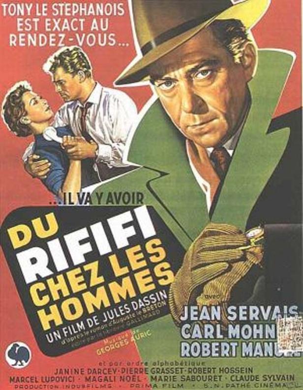 Das Filmplakat für „Rififi“, einen Film von Jules Dassin.