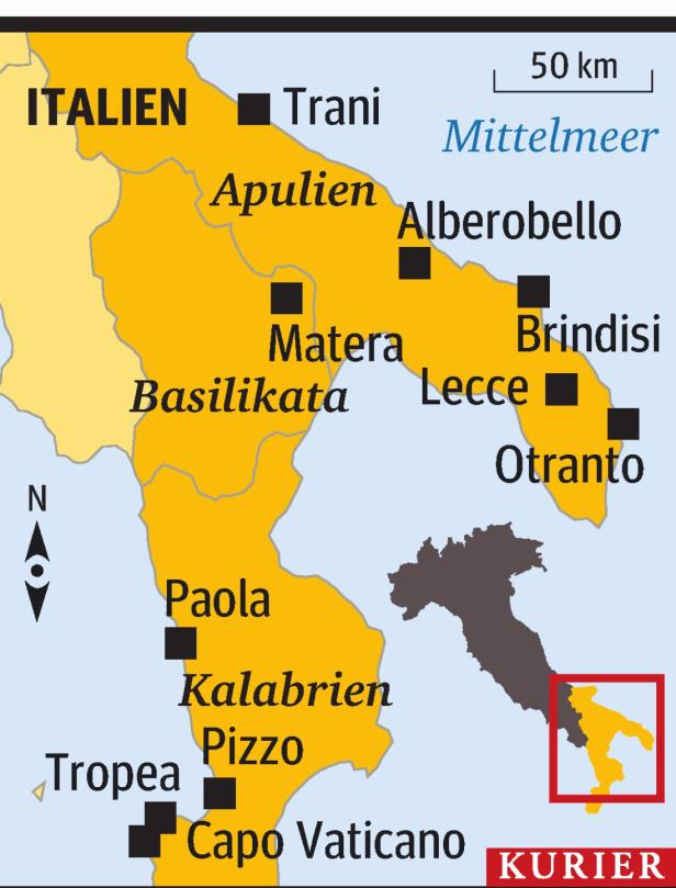 apulien kalabrien karte Apulien Und Kalabrien Dolce Vita Im Suden Italiens Kurier At apulien kalabrien karte