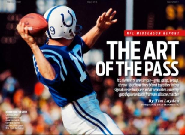 Sports Illustrated - Time Inc. - iPad app Ein Quarterback der Indianapolis Colts wirft einen Football.