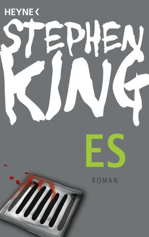 Das Cover des Romans „Es“ von Stephen King zeigt einen Gullydeckel mit Bluttropfen.