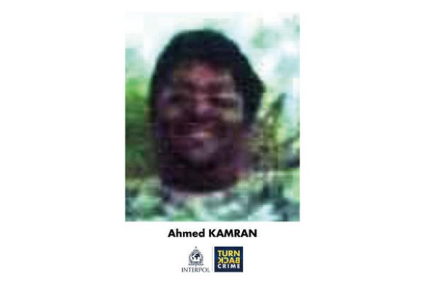 Ein Porträt von Ahmed Kamran, veröffentlicht von Interpol.