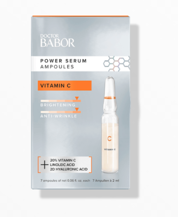 Eine Packung Doctor Babor Power Serum Ampullen mit Vitamin C für Strahlkraft und gegen Falten.