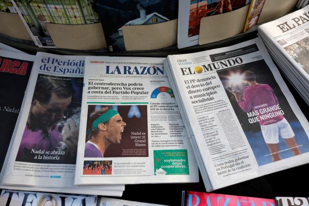 Newspaper front pages in Spain after Rafael Nadal won the Australian Open