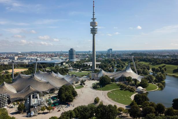 Blick über das Olympiagelände in München