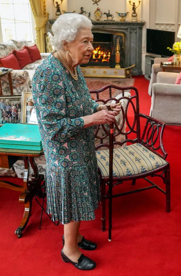 Britain's Queen Elizabeth hosts an audience in Windsor