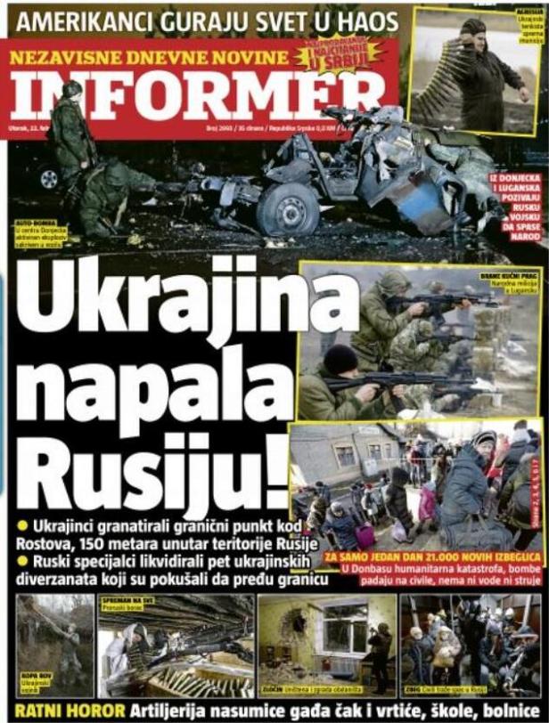Serbische Tabloide: "Die Ukraine hat Russland angegriffen!"